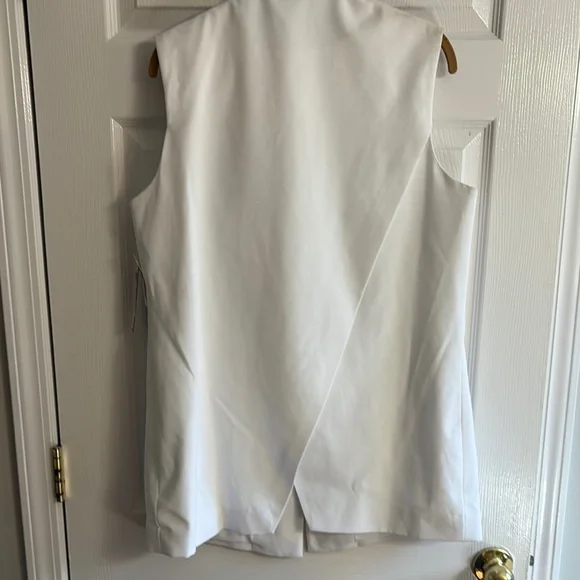 Peter Nygard Sz 14 Sleeveless Blazer Vest slit back & still stitched pockets! - Picture 8 of 13